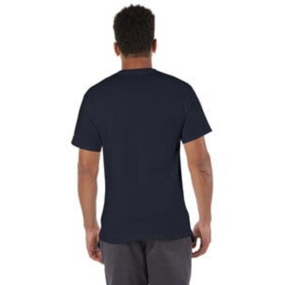 Champion Men’s Logo Tee Shirt Classic Crew Neck Short Sleeve Navy Blue Large - Picture 10 of 11